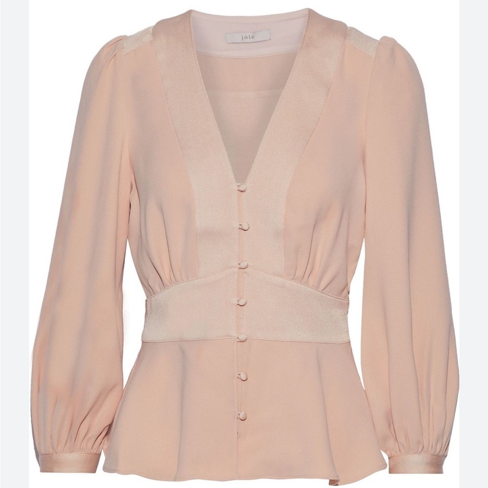 JOIE | Monisha Shawl Collar Peplum Blouse - Sz M